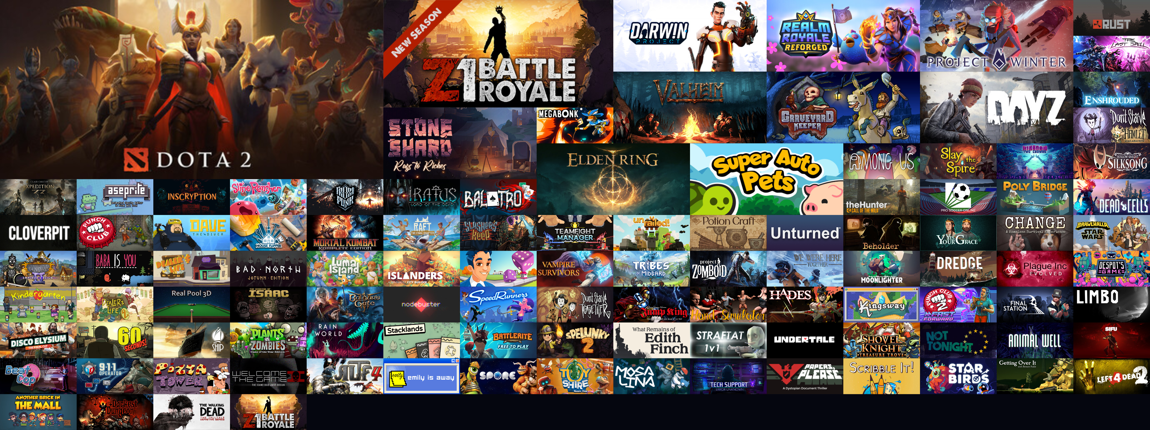 Steam playtime panorama